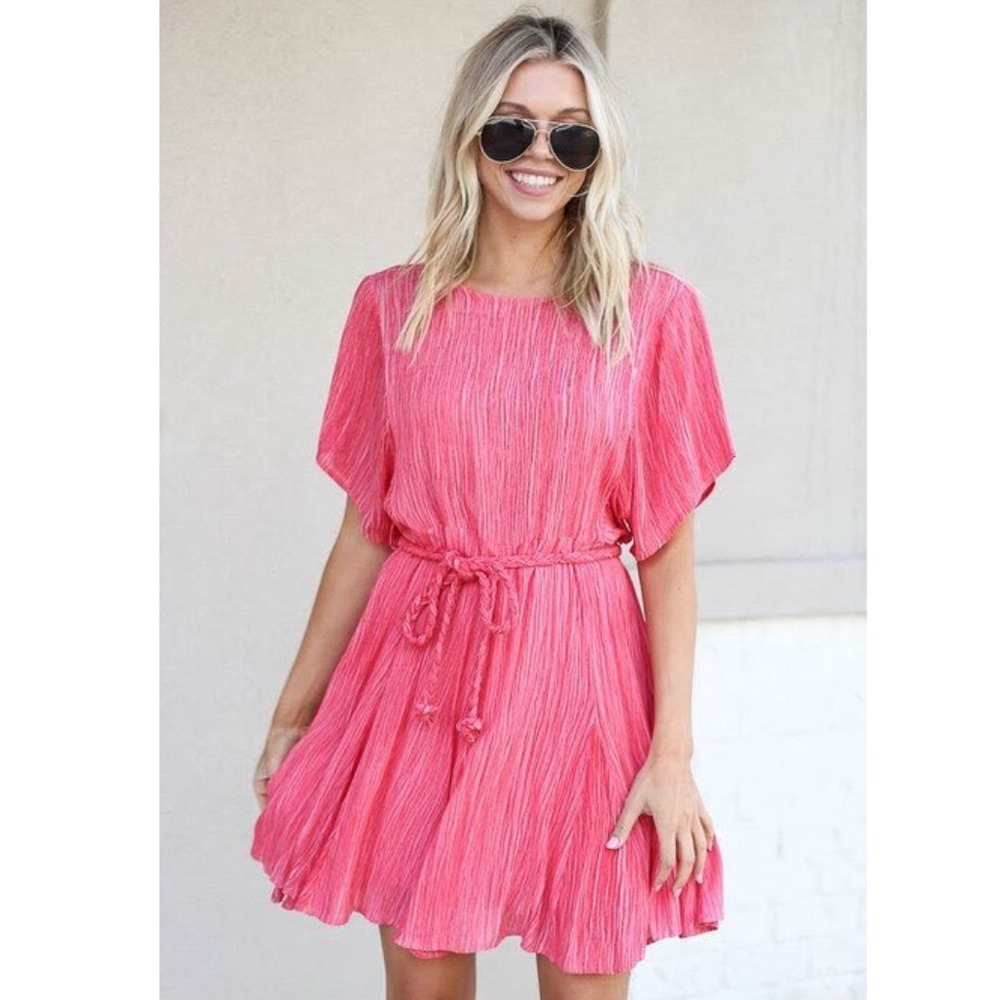 NEW striped flutter dress size medium